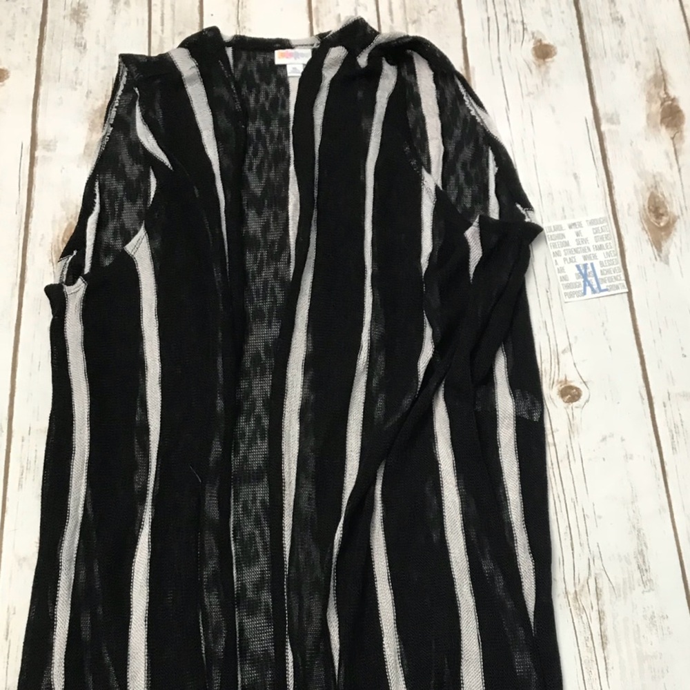 Lularoe XL black and white striped Joy